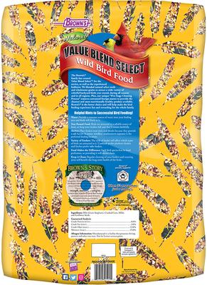 Show full view: Brown's Value Blend Select Wild Bird Food, 20-lb bag slide 2 of 7