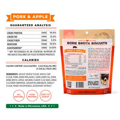 Show full view: Brutus Broth Bone Broth Pork & Apple Biscuits Natural Limited Ingredient Crunchy Dog Treats, 8-oz bag​ slide 10 of 12