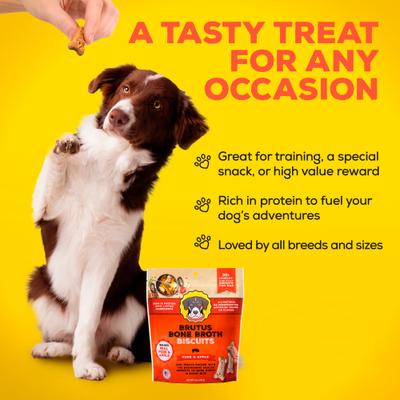 Show full view: Brutus Broth Bone Broth Pork & Apple Biscuits Natural Limited Ingredient Crunchy Dog Treats, 8-oz bag​ slide 5 of 12