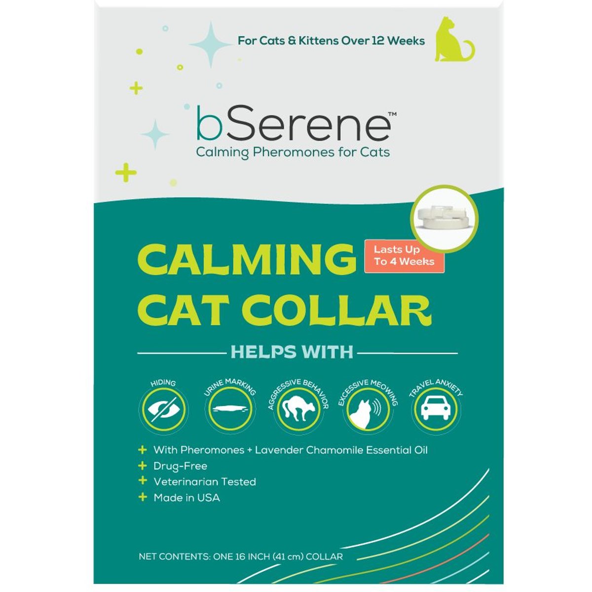 bSerene Pheromone Adjustable Calming Collar for Cats