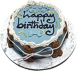 Bubba Rose Biscuit Co. Natural Peanut Butter Flavored Blue Birthday Cake Crunchy Dog Treats, 1 count
