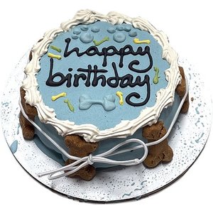 Bubba Rose Biscuit Co. Natural Peanut Butter Flavored Blue Birthday Cake Crunchy Dog Treats, 1 count