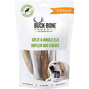 Buck Bone Organics Elk Antler Dog Chews, 1-lb bag
