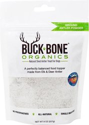 Buck Bone Organics Ground Antler Powder Dog Food Topping, 8-oz bag