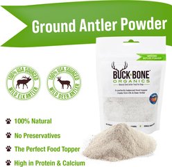 Buck Bone Organics Ground Antler Powder Dog Food Topping, 8-oz bag slide 2 of 3