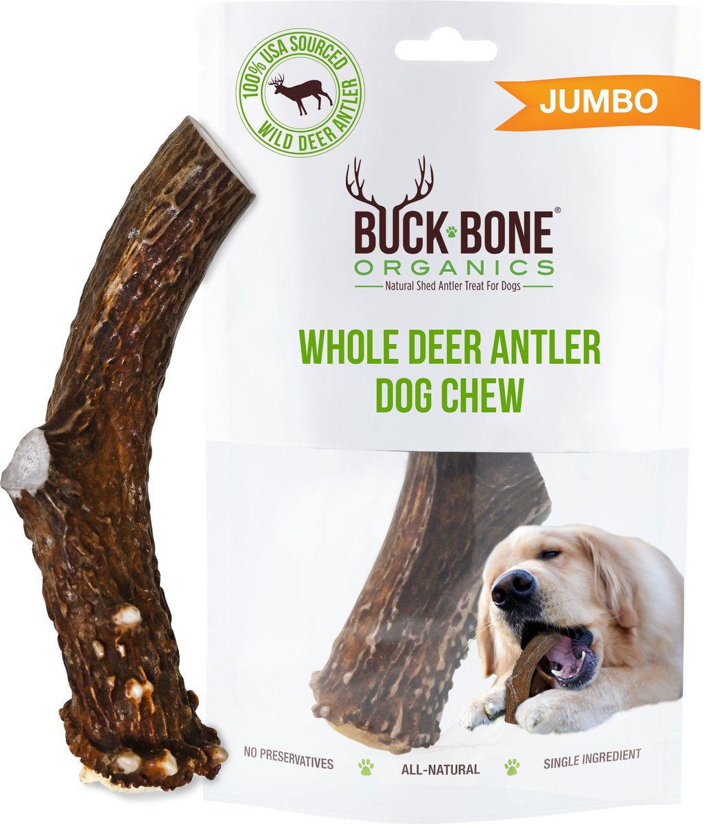 Buck Bone Organics Premium Whole Deer Antler Dog Chew, 1 count