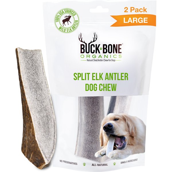 WhiteTail Naturals Split Red Deer Antlers Large Breed Dog Treats, 2 count