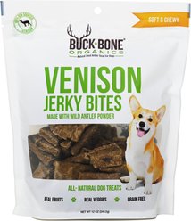 Buck Bone Organics Venison Jerky Bites Dog Treats, 12-oz bag