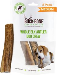 Buck Bone Organics Whole Elk Antler Dog Treats, 2 count, Medium