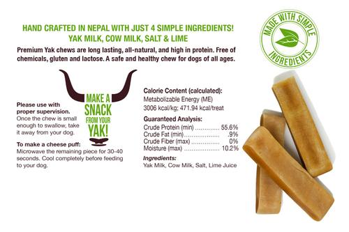Show full view: Buck Bone Organics X-Large Yak Cheese Dog Treats, 3 count slide 4 of 7