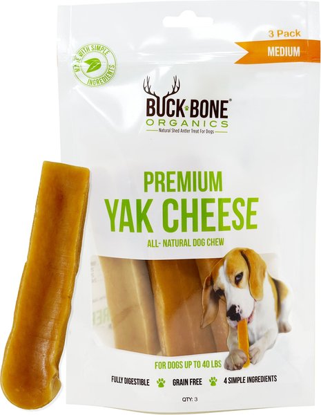 Buck Bone Organics Yak Himalayan Chew Dog Treats, Medium, 3 count