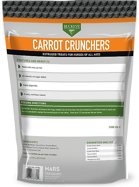 Show full view: Buckeye Nutrition All-Natural Carrot Horse Treats, 4-lb bag slide 2 of 7