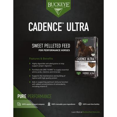 Show full view: Buckeye Nutrition Cadence Ultra Horse Feed, 50-lb bag slide 4 of 5