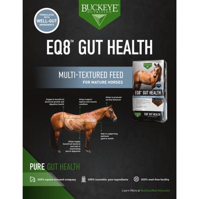 Show full view: Buckeye Nutrition EQ8 Gut Health Mature Horse Feed, 50-lb bag slide 4 of 5