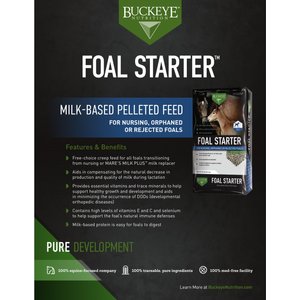 Buckeye Nutrition Foal Starter Milk-Based Pelleted Foal Creep Feed, 50-lb bag