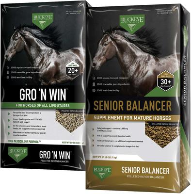 Show full view: Buckeye Nutrition Gro 'N Win Pelleted Feed + Senior Balancer Joint Support Senior Horse Feed slide 1 of 7