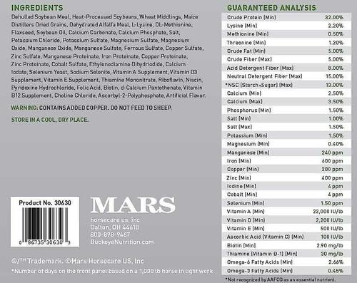 Show full view: Buckeye Nutrition Gro 'N Win Pelleted Feed + Ultimate Finish 25 High-Fat Weight Gain Pellets Horse Supplement slide 3 of 7