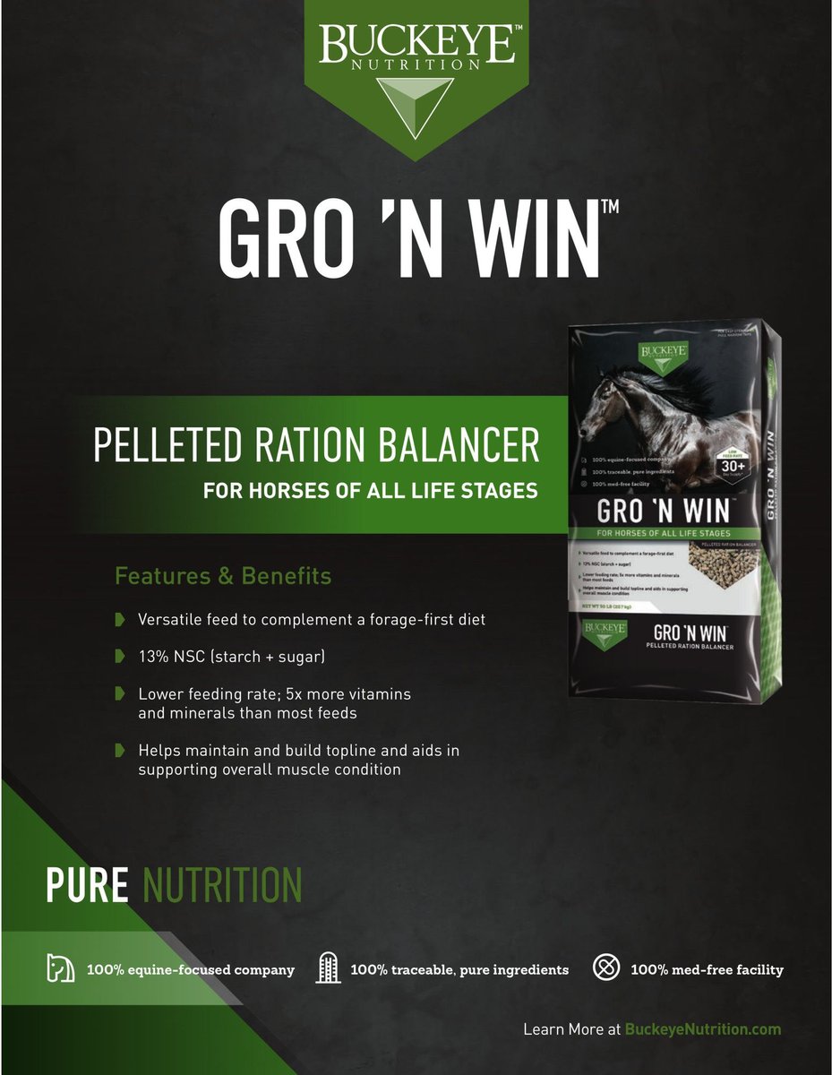 Buckeye Nutrition Gro 'N Win Pelleted Horse Feed (Free Shipping) Chewy