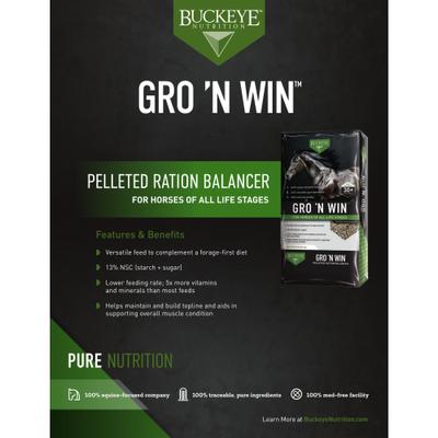 Show full view: Buckeye Nutrition Gro 'N Win Pelleted Horse Feed, 30-lb bag slide 4 of 5