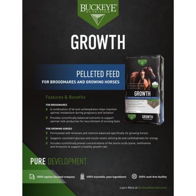 Show full view: Buckeye Nutrition Growth Pelleted Horse Feed, 50-lb bag slide 4 of 5
