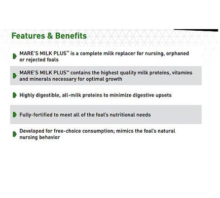 Show full view: Buckeye Nutrition Mare's Milk Plus Milk Replacer Powder Horse Supplement, 40-lb bag slide 9 of 10