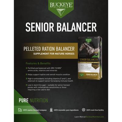 Show full view: Buckeye Nutrition Senior Balancer Joint Support Senior Horse Feed, 50-lb bag slide 4 of 6