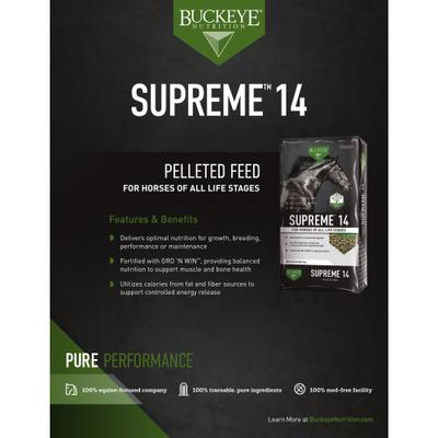 Show full view: Buckeye Nutrition Supreme 14 Horse Feed, 50-lb bag slide 4 of 4
