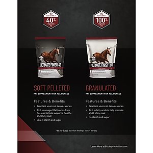 Buckeye Nutrition Ultimate Finish 100 Weight Gain Granules Horse Supplement, 20-lb soft pack