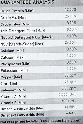 Show full view: Buckeye Nutrition Ultimate Finish 25 Calorie Dense Weight Gain & Coat Conditioner Extruded Horse Fat Supplement, 40-lb bag, bundle of 3 slide 4 of 7