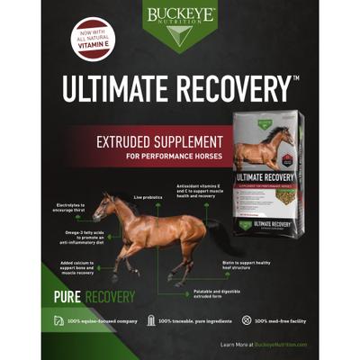 Show full view: Buckeye Nutrition Ultimate Recovery Extruded Performance Pellets Horse Supplement, 30-lb bag slide 4 of 5