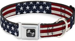 Buckle-Down Americana Rustic Stars & Stripes Dog Collar, Wide-Large