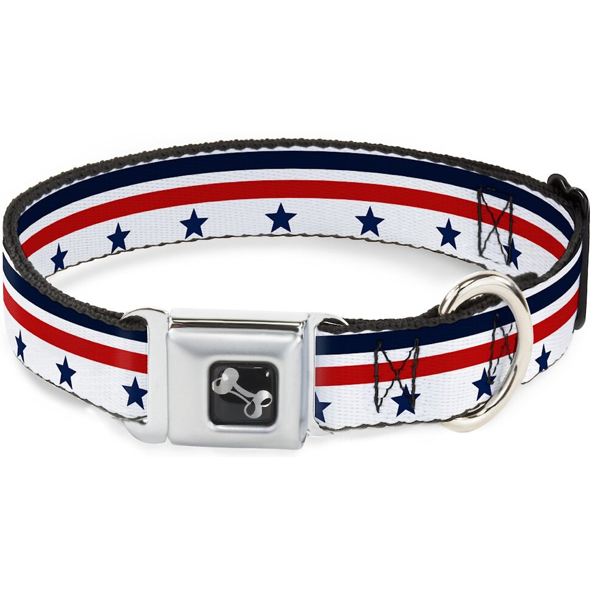 Buckle-Down Americana Stars & Stripes 1 Dog Collar, Wide-Small