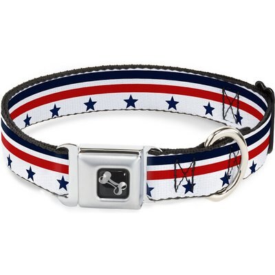 Buckle-Down Buckle-Down Americana Stars & Stripes 1 Dog Collar, Wide-Small