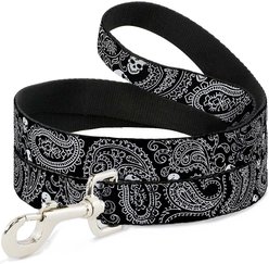 Buckle-Down Bandana Skulls Dog Leash, Black