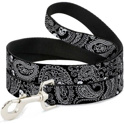 Buckle-Down Buckle-Down Bandana Skulls Dog Leash, Black