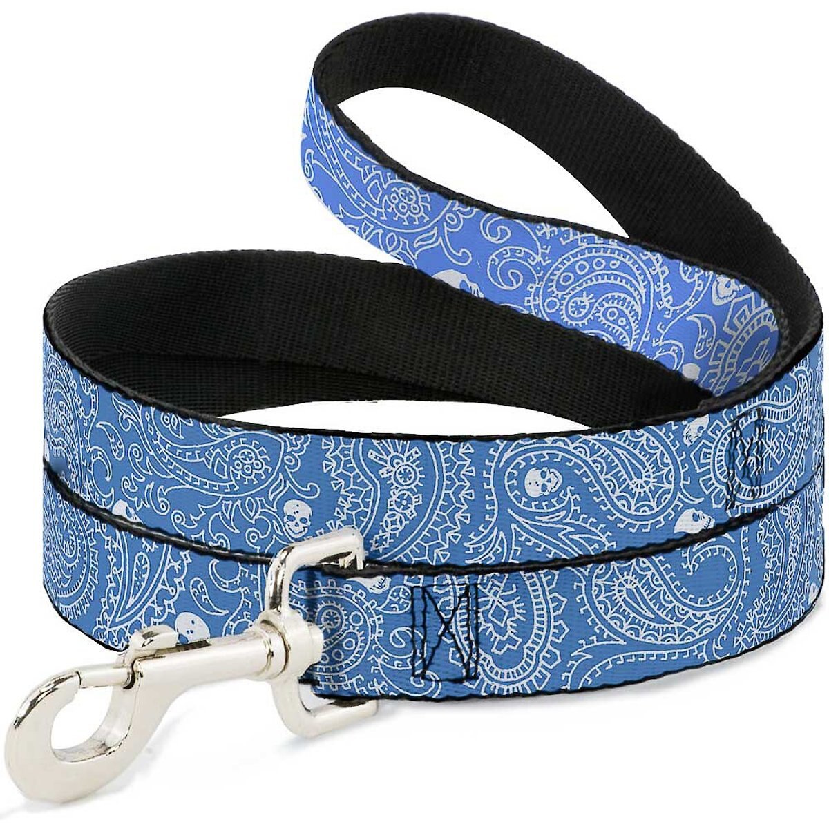 Buckle-Down Bandana Skulls Dog Leash, Blue