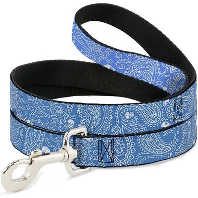 Buckle-Down Buckle-Down Bandana Skulls Dog Leash, Blue