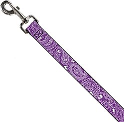 Buckle-Down Bandana Skulls Dog Leash, Purple slide 2 of 4