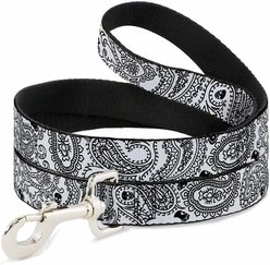 Buckle-Down Bandana Skulls Dog Leash, White