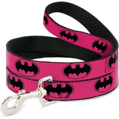 Buckle-Down Buckle-Down Bat Signal Polyester Standard Dog Leash, Small: 4-ft long, 1-in wide