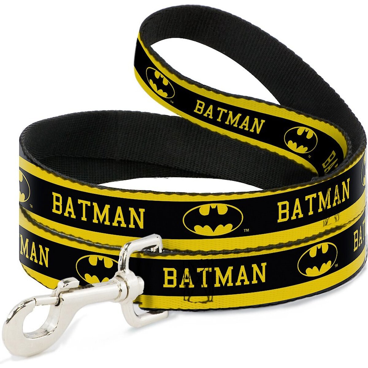 Buckle-Down Batman Logo Polyester Standard Dog Leash, Medium: 6-ft long, 1-in wide