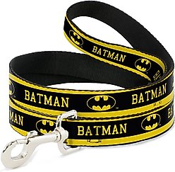 Buckle-Down Batman Logo Polyester Standard Dog Leash, Small: 4-ft long, 1-in wide
