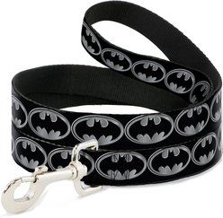 Buckle-Down Batman Shield Dog Leash, Black/Silver