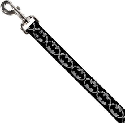 Show full view: Buckle-Down Batman Shield Leash, Black/Silver + Batman Shield Dog Collar, Medium: 11 to 16.5-in neck, 1-in wide slide 3 of 9