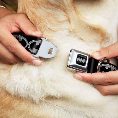 Show full view: Buckle-Down Batman Shield Leash, Black/Silver + Batman Shield Dog Collar, Medium: 11 to 16.5-in neck, 1-in wide slide 7 of 9