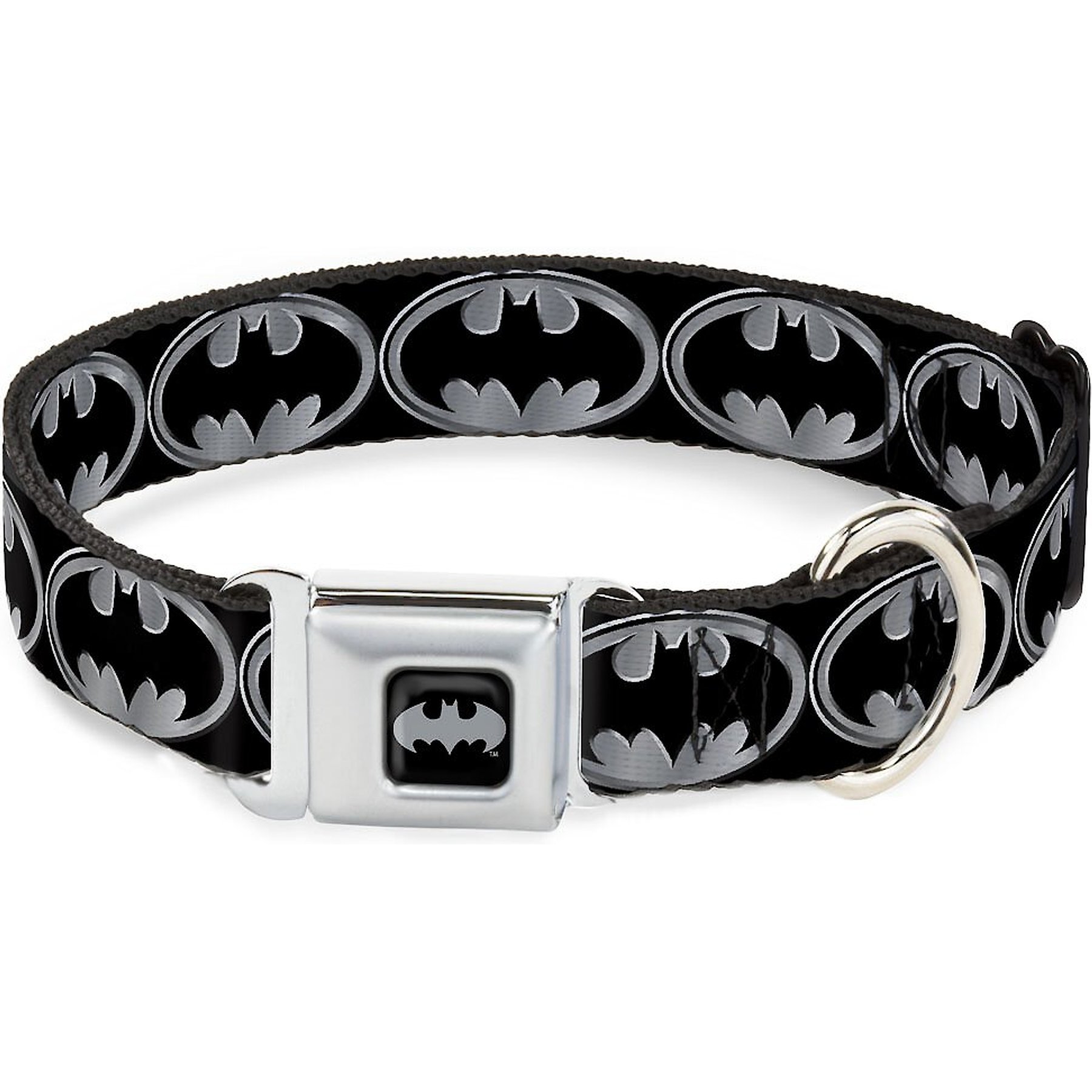 Buckle-Down Batman Shield Polyester Dog Collar, Medium: 11 to 16.5-in neck, 1-in wide