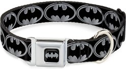 Buckle-Down Batman Shield Polyester Dog Collar, Medium Wide: 16 to 23-in neck, 1.5-in wide