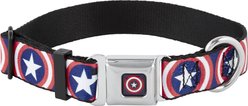 Buckle-Down Captain America Shield Seatbelt Buckle Dog Collar, Medium