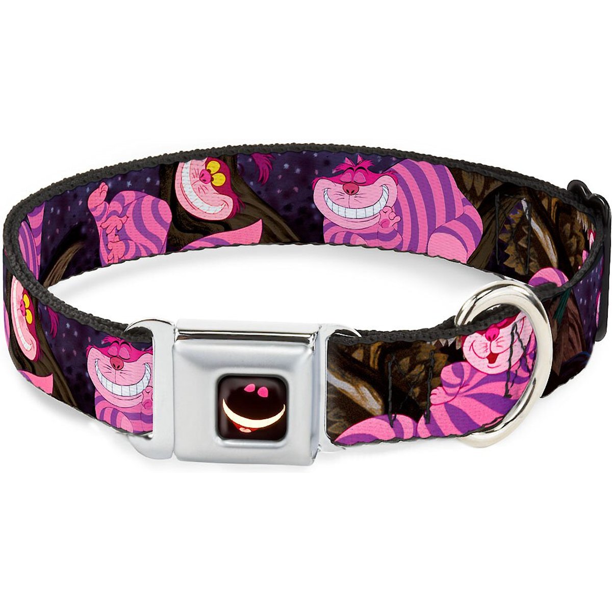 Buckle-Down Cheshire Cat Tree Dog Collar, Large