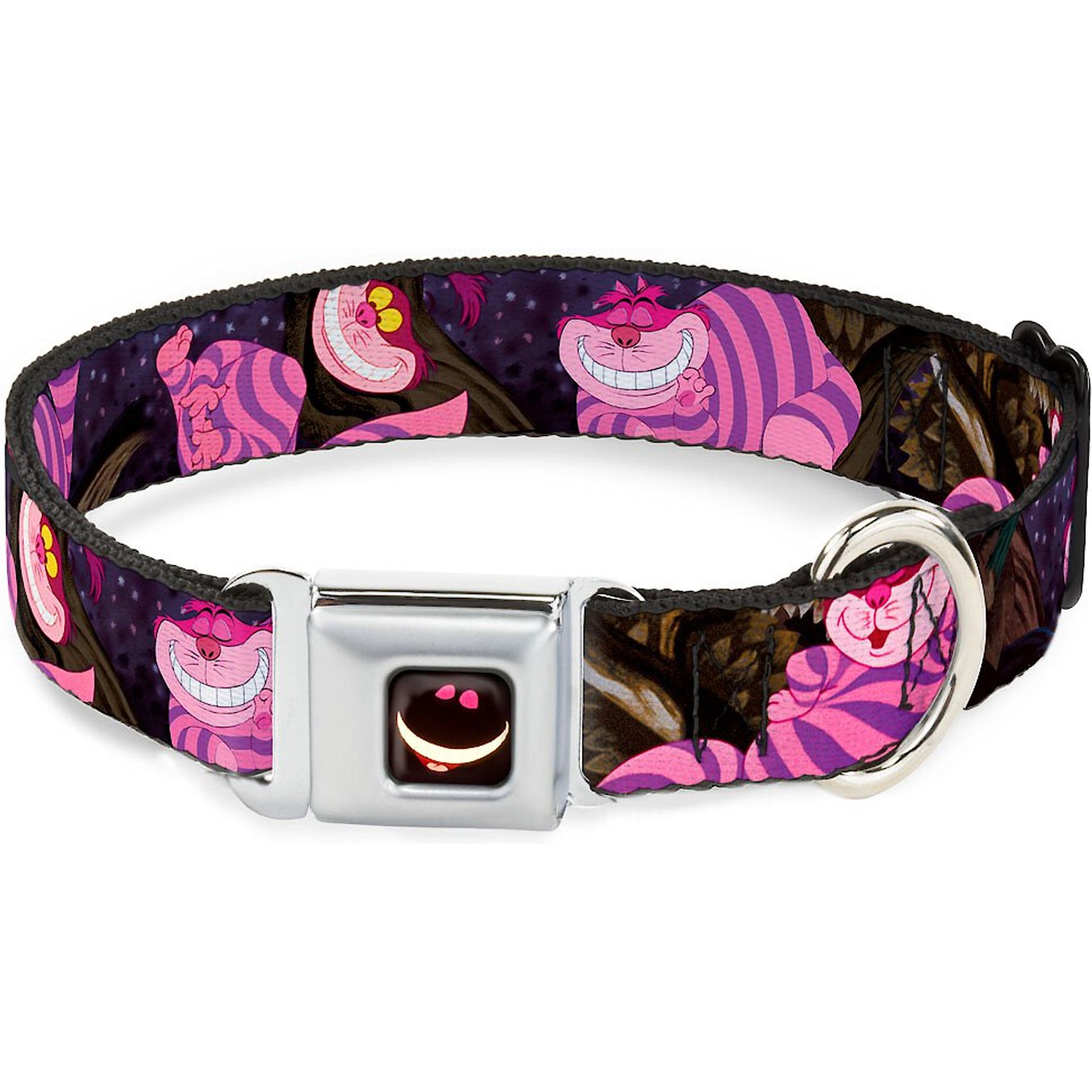 Buckle-Down Cheshire Cat Tree Dog Collar, Small